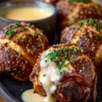 Smoked Brisket Pretzel Bombs with Creamy Cheese Sauce First Image