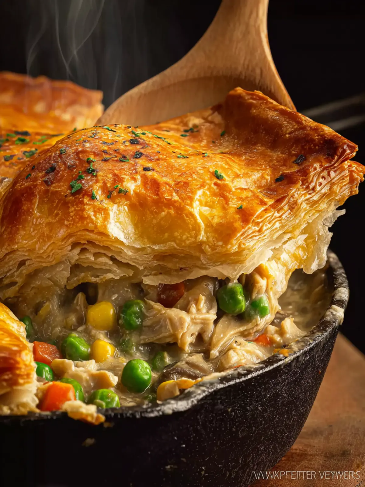 Skillet Chicken Pot Pie with Puff Pastry First Image