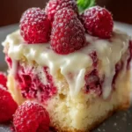 White Chocolate Raspberry Poke Cake First Image