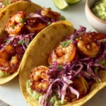 Easy Hot Honey Shrimp Tacos with Cabbage Lime Slaw First Image