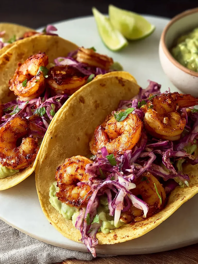 Easy Hot Honey Shrimp Tacos with Cabbage Lime Slaw First Image