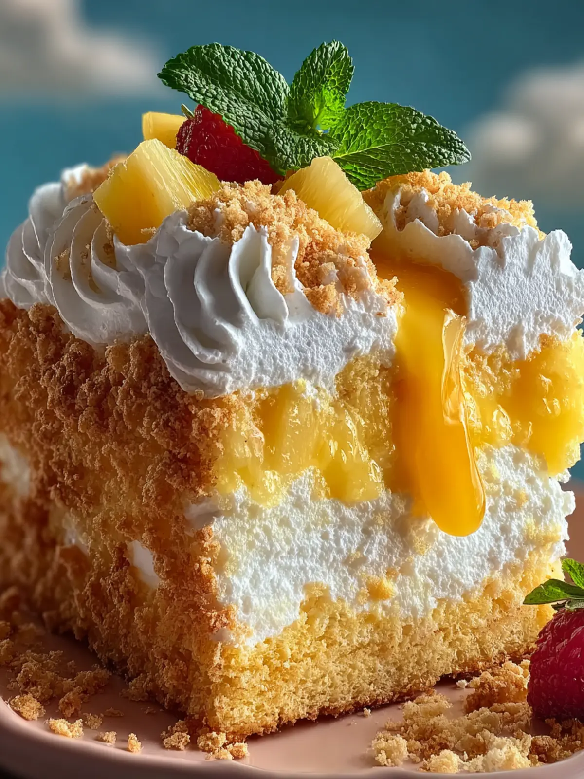 Pineapple Angel Cloud Cake: Irresistibly Light and Refreshing
