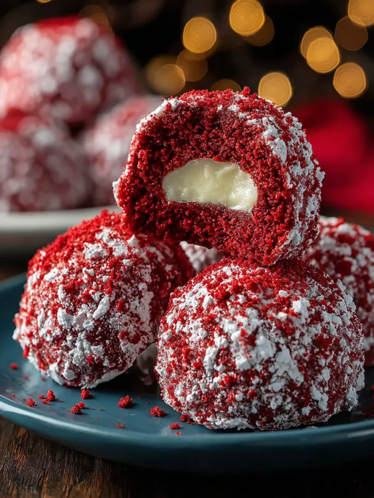 Red Velvet Snowball Cookies Recipe Delight First Image