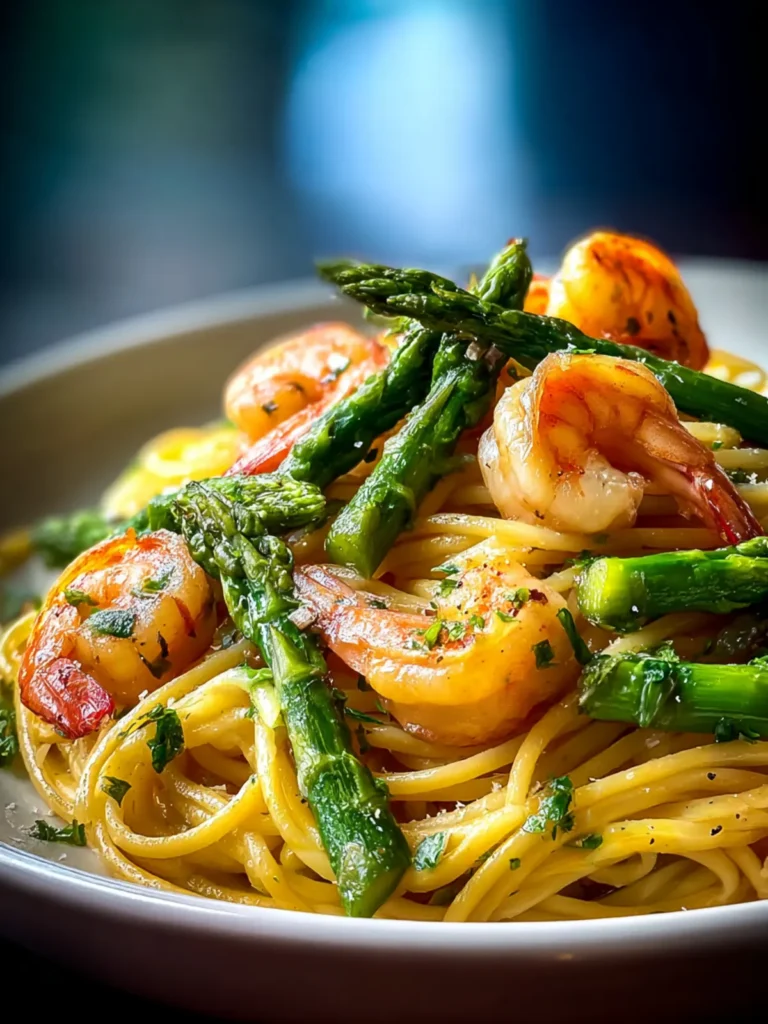 Shrimp and Asparagus Lemon Pasta Recipe First Image