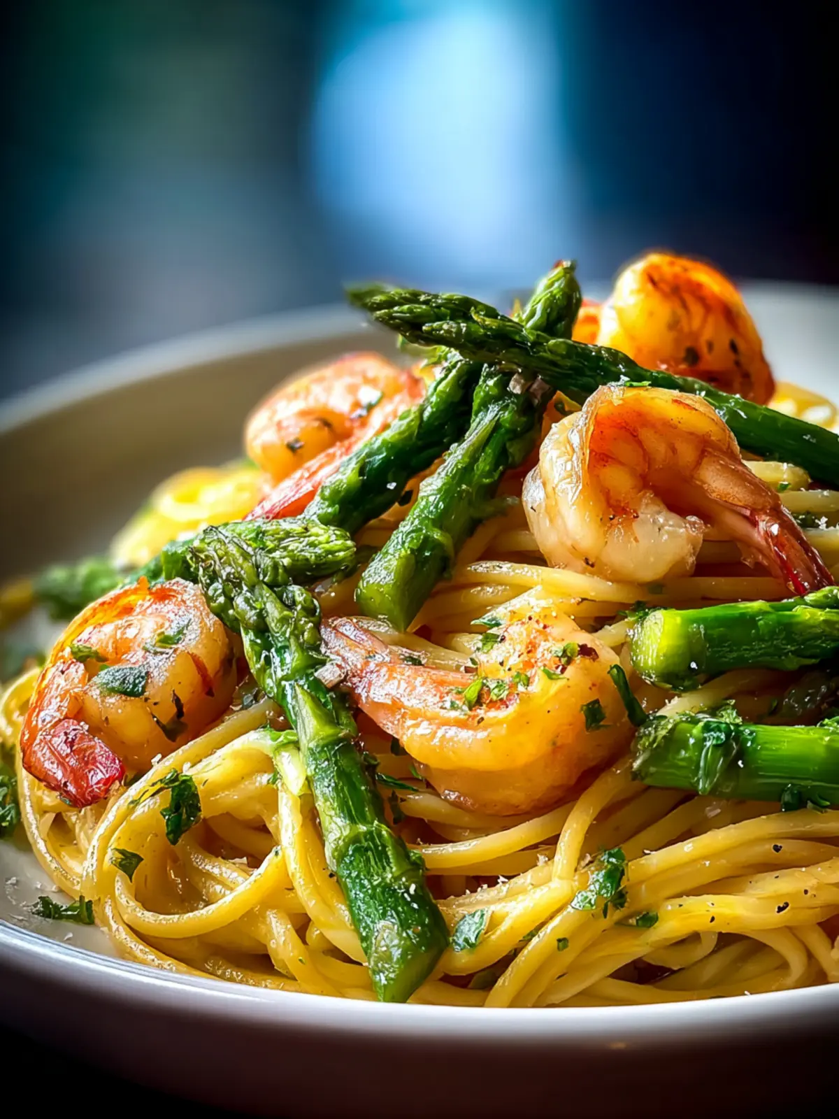 Shrimp and Asparagus Lemon Pasta Recipe First Image