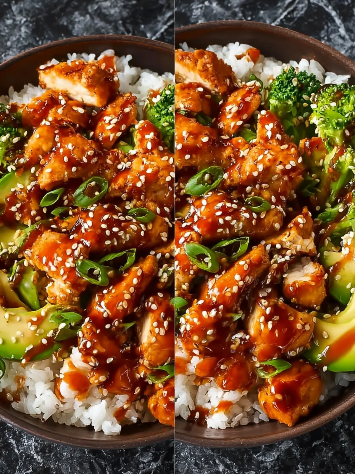 Spicy Honey-Ginger Chicken Bowls with Yum Yum Sauce First Image