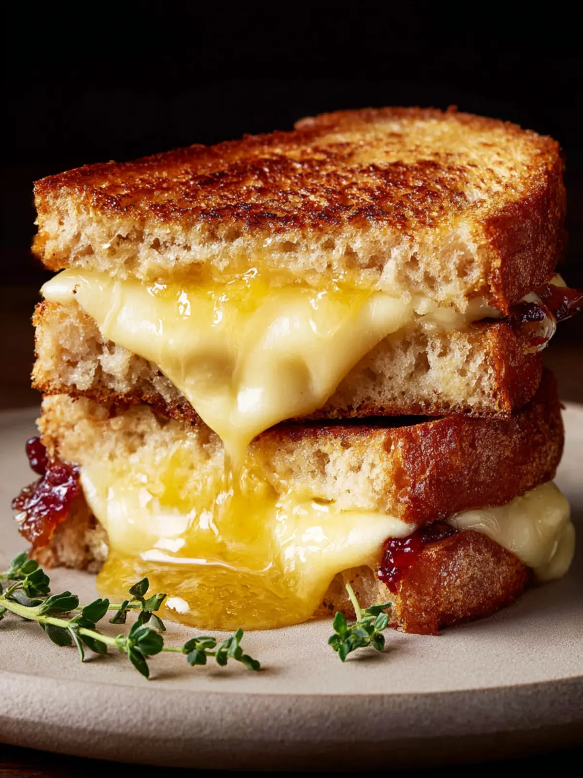 Gourmet Grilled Cheese: Irresistibly Gooey Brie and Cheddar Delight