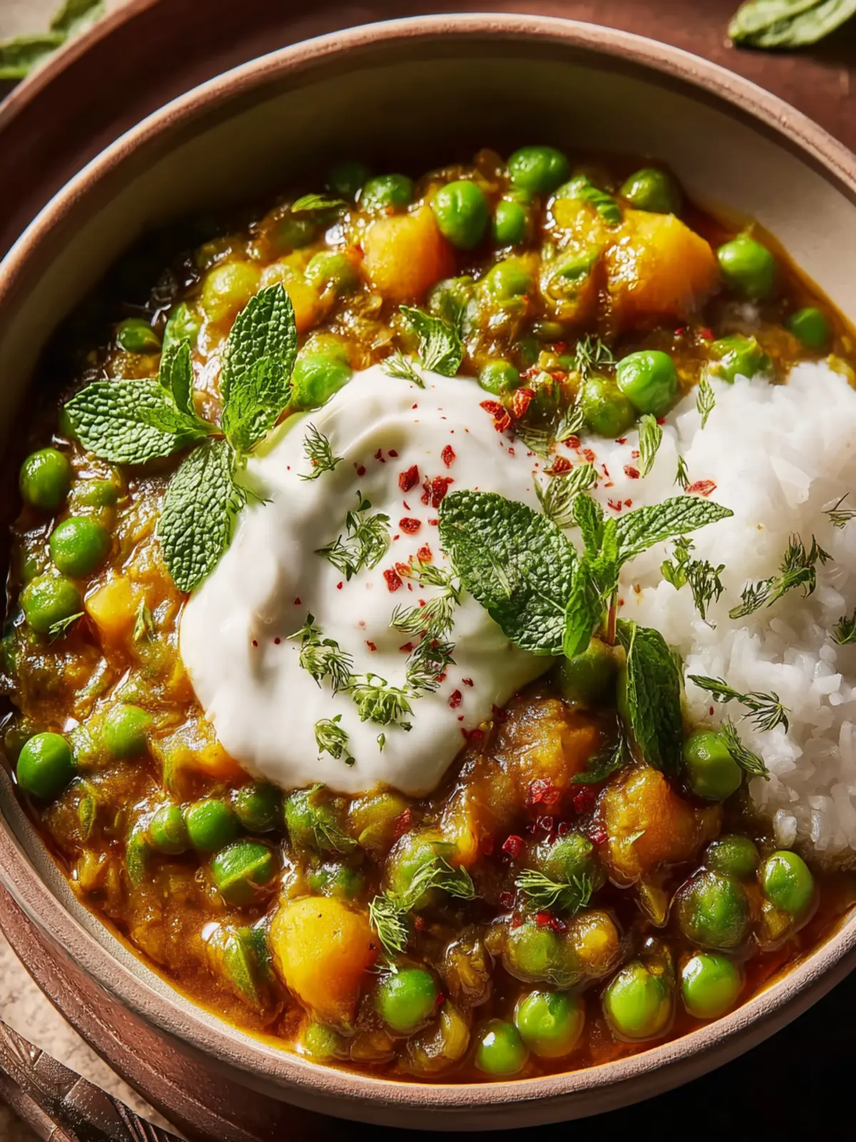 Spiced Pea Stew With Yogurt First Image